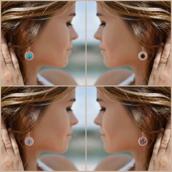 Snap Charm Rose Gold Plated Drop Earrings for Mini Petite Snaps 12mm - Picture 4 of 4